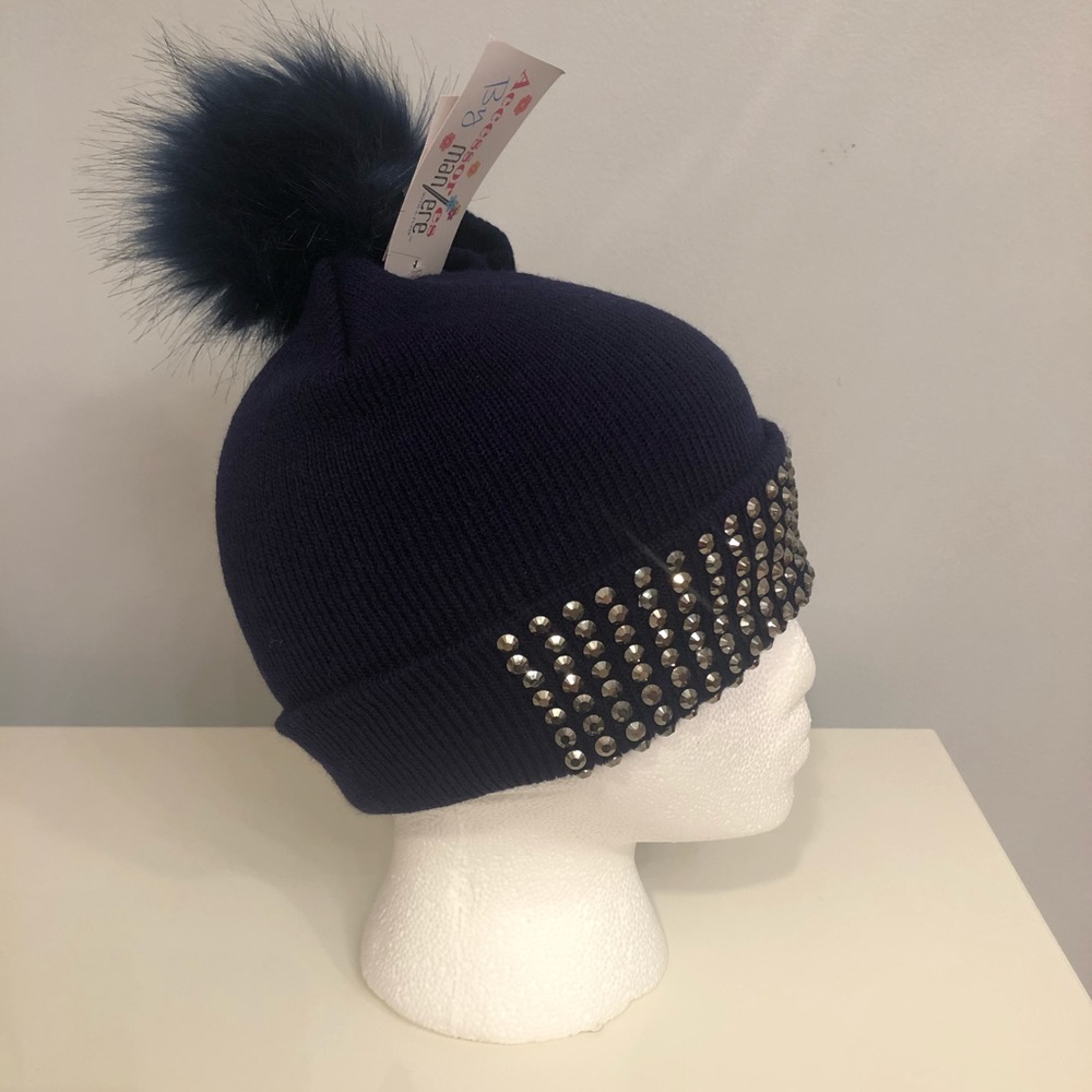 🛍Faux Fur Hat with faux rhinestone